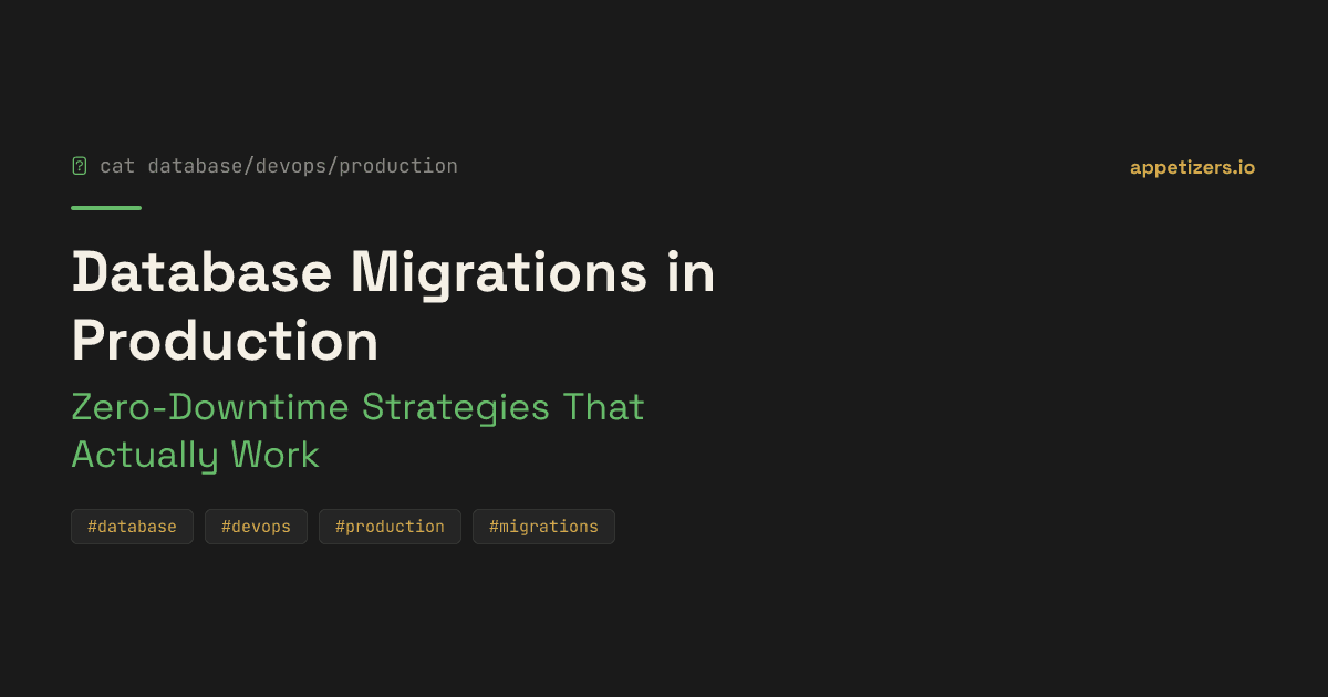 Database Migrations in Production: Zero-Downtime Strategies That Actually Work
